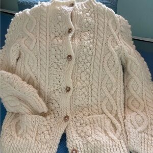 Hand knit cable knit sweater